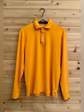 Coolibar Large Bamboo Blend Orange Bal Harbour Polo UPF 50+ Golf Sun Protection